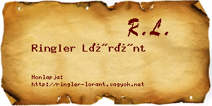 Ringler Lóránt névjegykártya